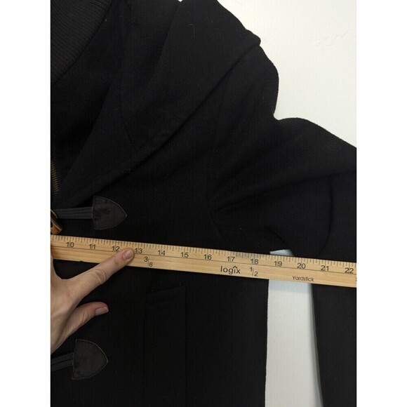 George Simonton Black Lambswool‎ Cashmere Coat Size 4 - Picture 14 of 15